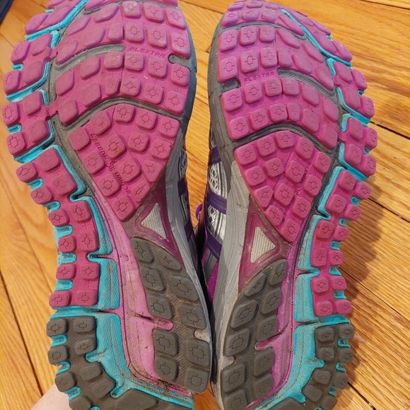 Brooks GTS 17 Adrenaline Women’s Running Shoes Size 9.5 Narrow Gray Purple Teal - Picture 4 of 6